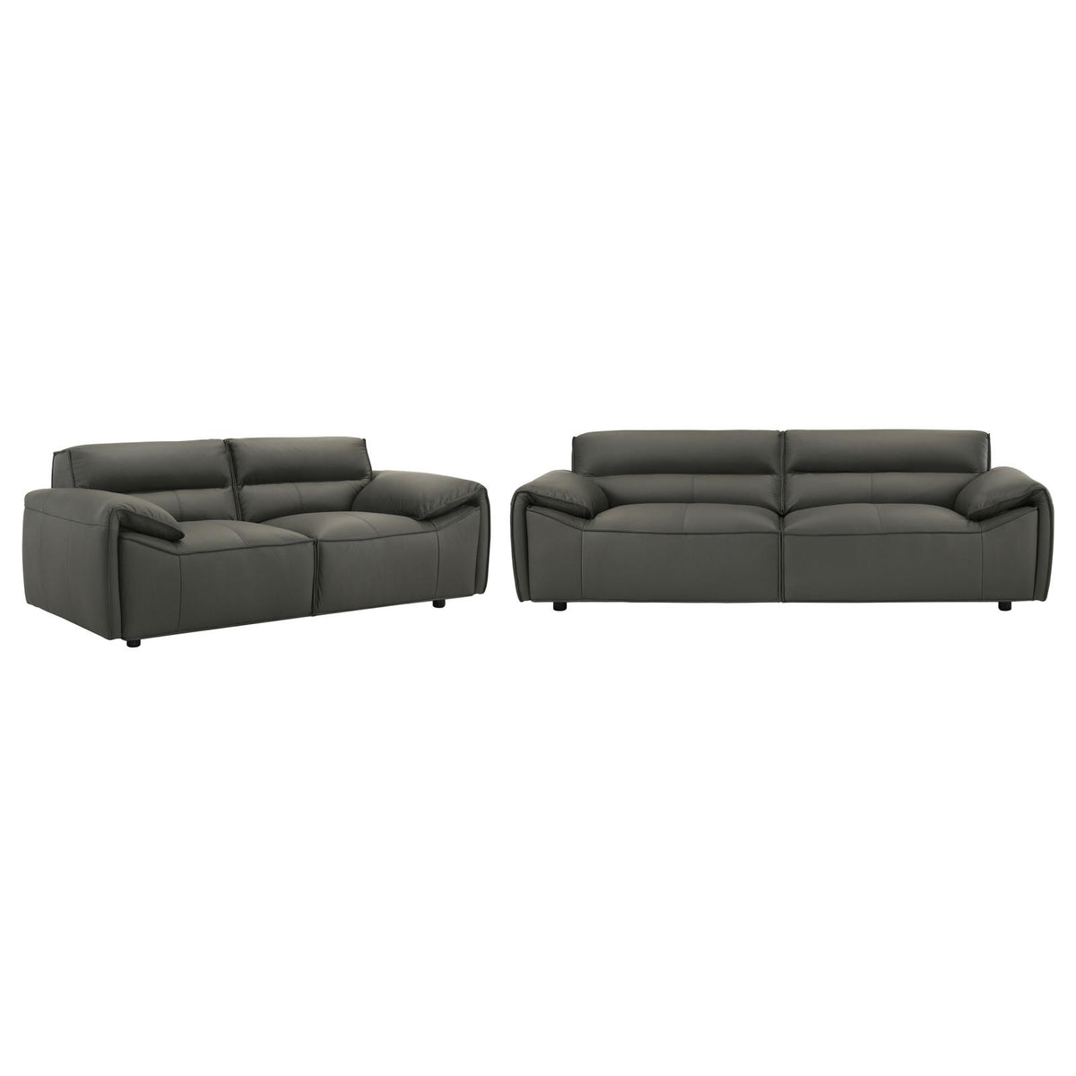 Buxton Leather Upholstered Sofa Set Graphite