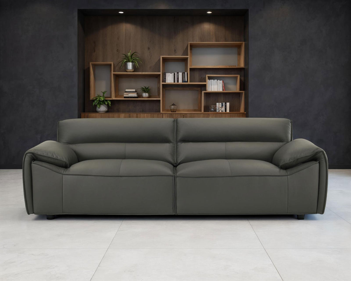Buxton Leather Upholstered Sofa Set Graphite