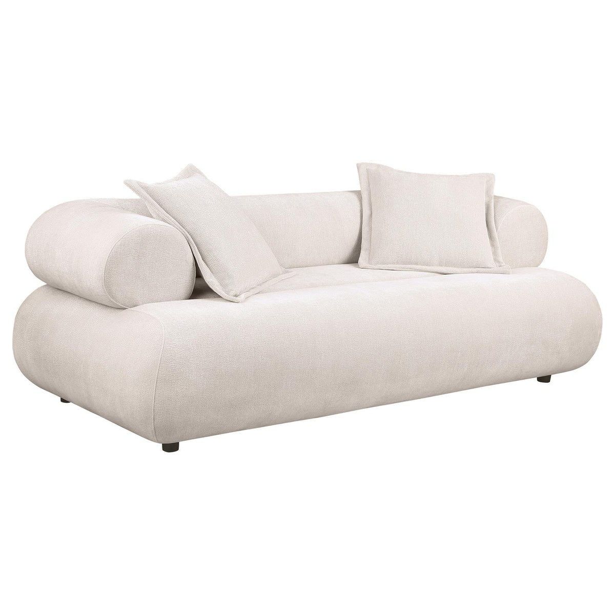Eskola 2-Piece Chenille Sofa and Accent Chair Set Ivory