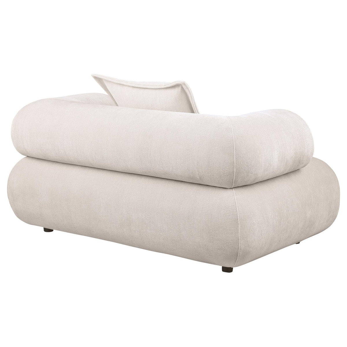 Eskola Chenille Accent Chair with Rounded Shelter Arms Ivory