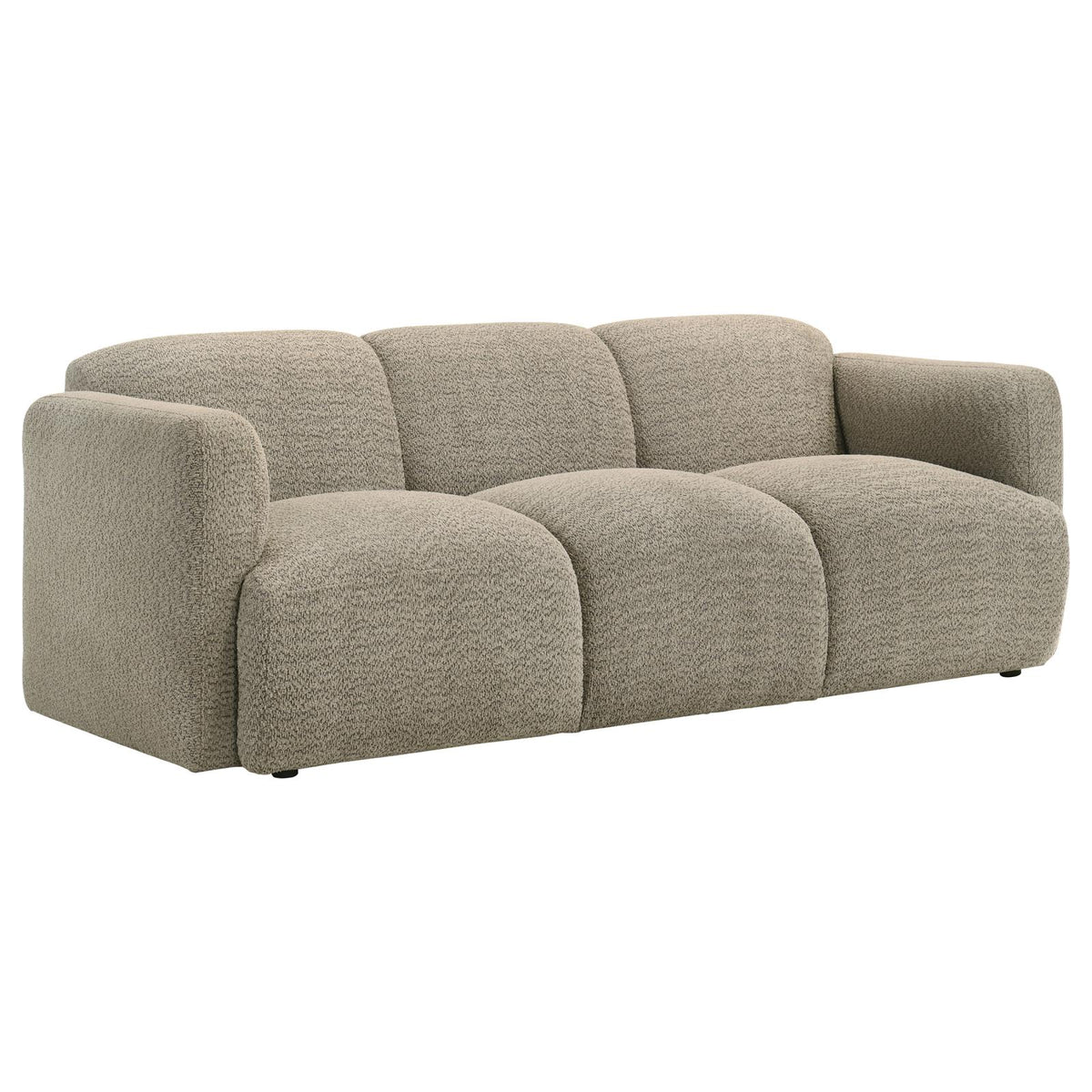 Dorset Upholstered Round Track Arm Sofa Set Brown