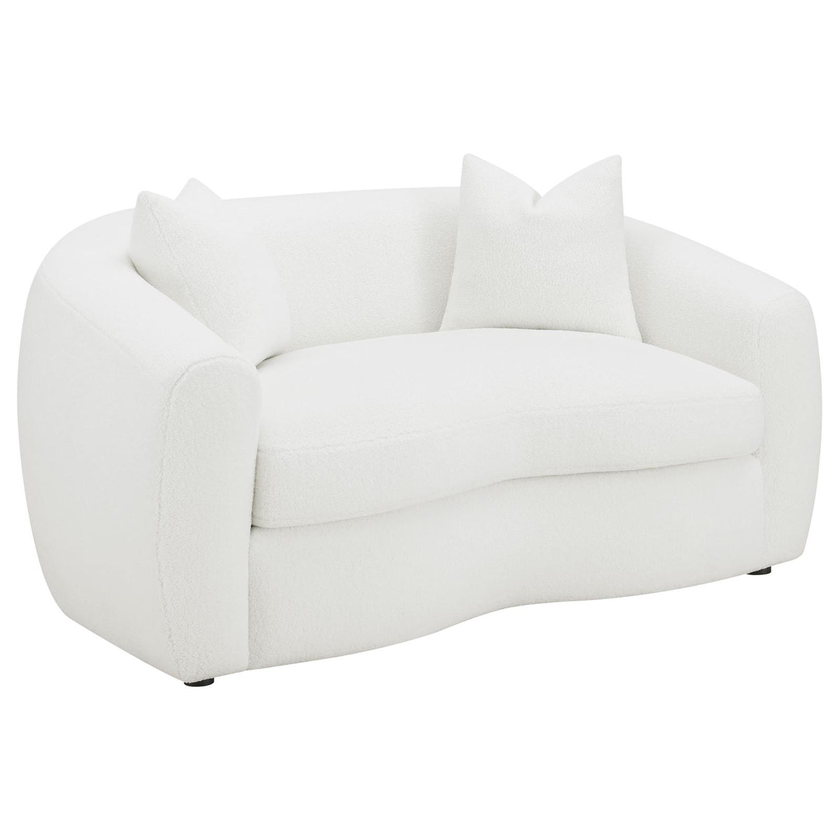 Isabella Faux Sheepskin Upholstered Sofa Set Natural