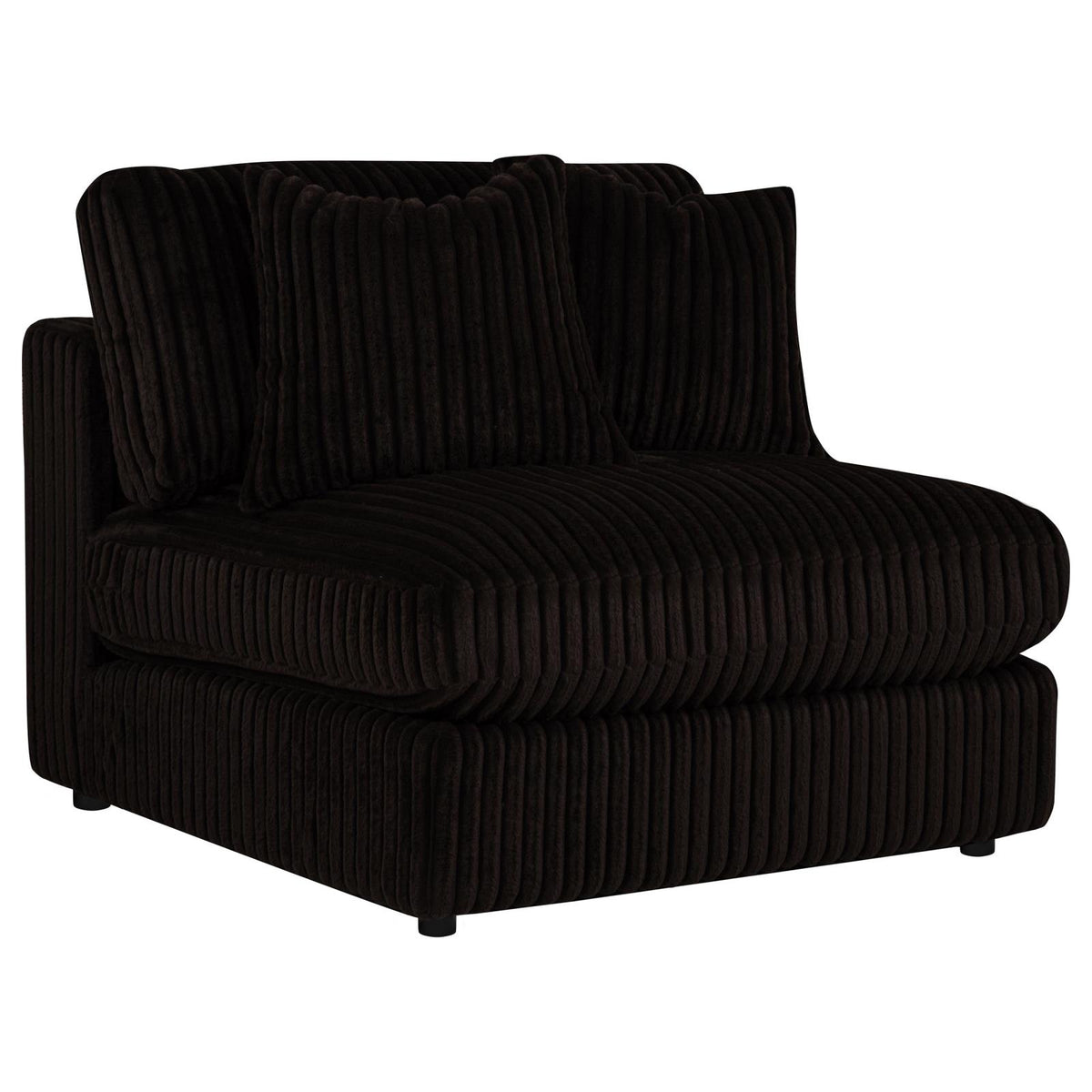 Blaine Corduroy Armless Chair with Reversible Cushions Chocolate Brown