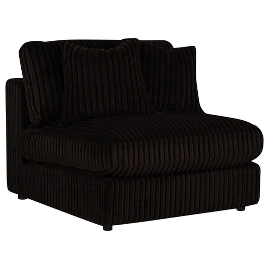Blaine Corduroy Armless Chair with Reversible Cushions Chocolate Brown