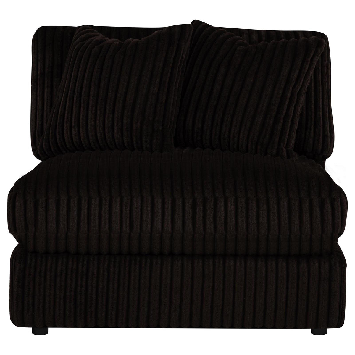 Blaine Corduroy Armless Chair with Reversible Cushions Chocolate Brown