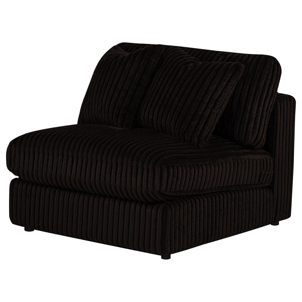 Blaine Corduroy Armless Chair with Reversible Cushions Chocolate Brown