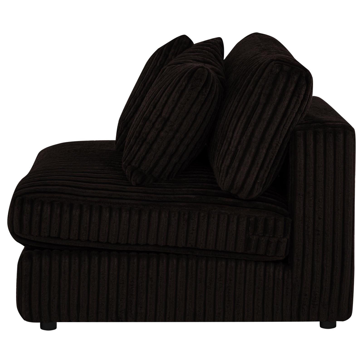 Blaine Corduroy Armless Chair with Reversible Cushions Chocolate Brown