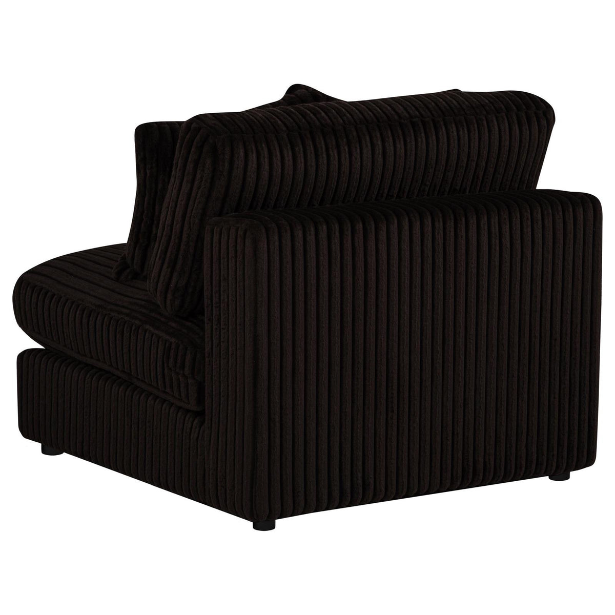 Blaine Corduroy Armless Chair with Reversible Cushions Chocolate Brown