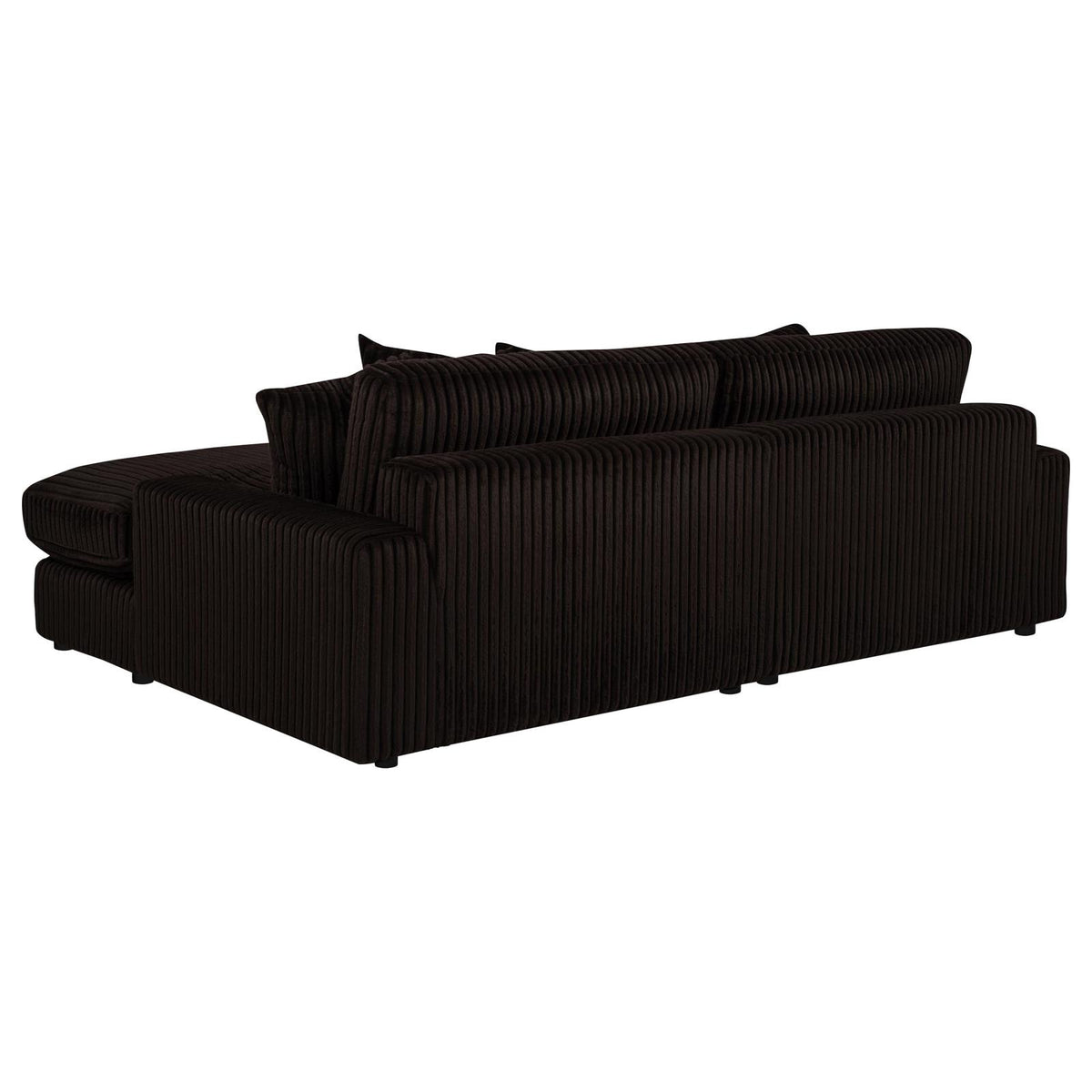 Blaine 2-Piece Corduroy Reversible Chaise Sectional Sofa Chocolate Brown