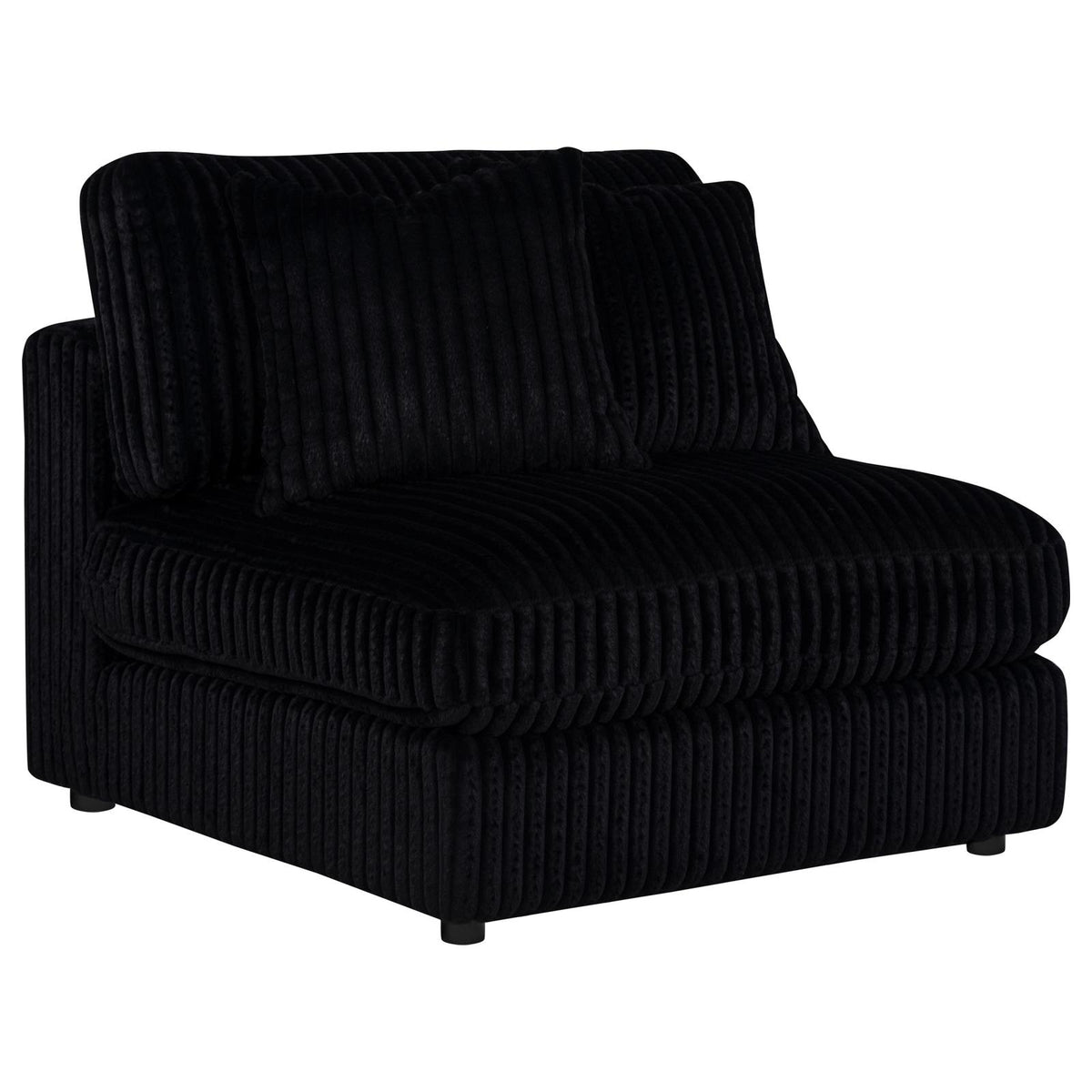 Blaine Corduroy Armless Chair with Reversible Cushions Black