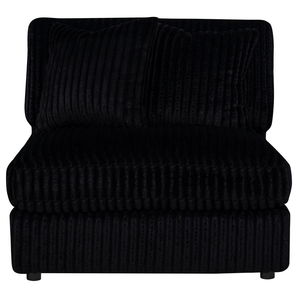 Blaine Corduroy Armless Chair with Reversible Cushions Black