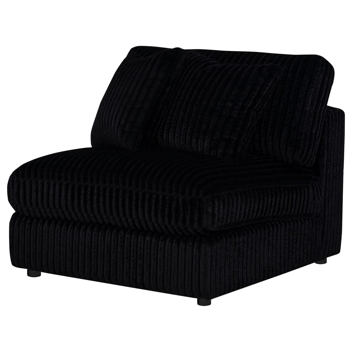 Blaine Corduroy Armless Chair with Reversible Cushions Black