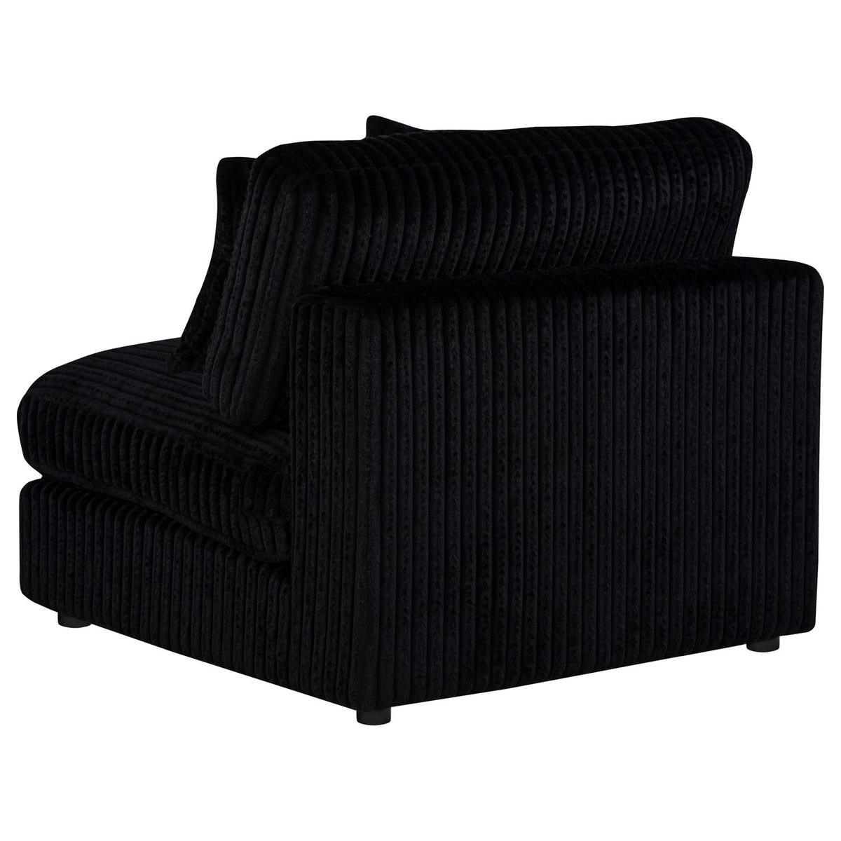 Blaine Corduroy Armless Chair with Reversible Cushions Black