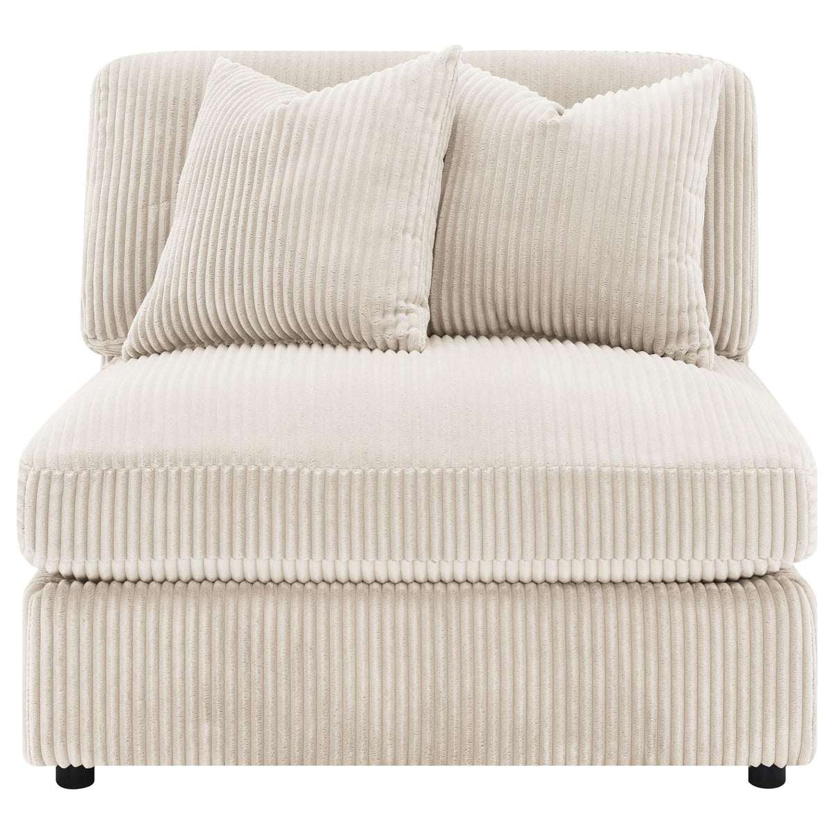 Blaine Corduroy Armless Chair with Reversible Cushions Sand