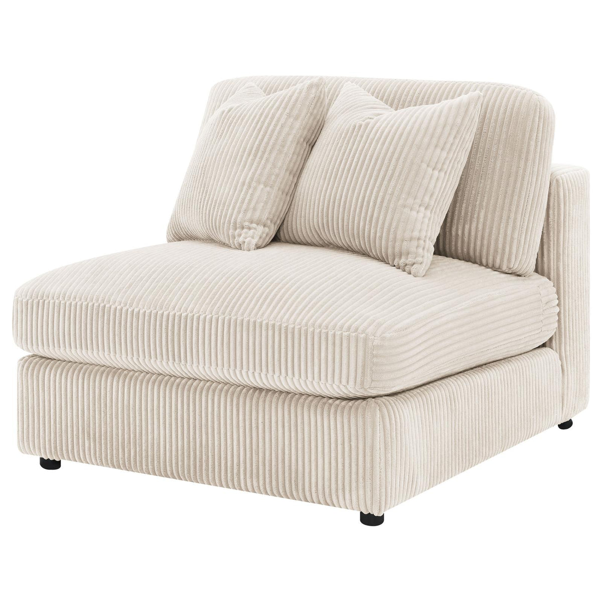 Blaine Corduroy Armless Chair with Reversible Cushions Sand