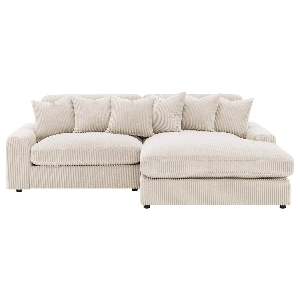 Blaine 2-Piece Corduroy Reversible Chaise Sectional Sofa Sand