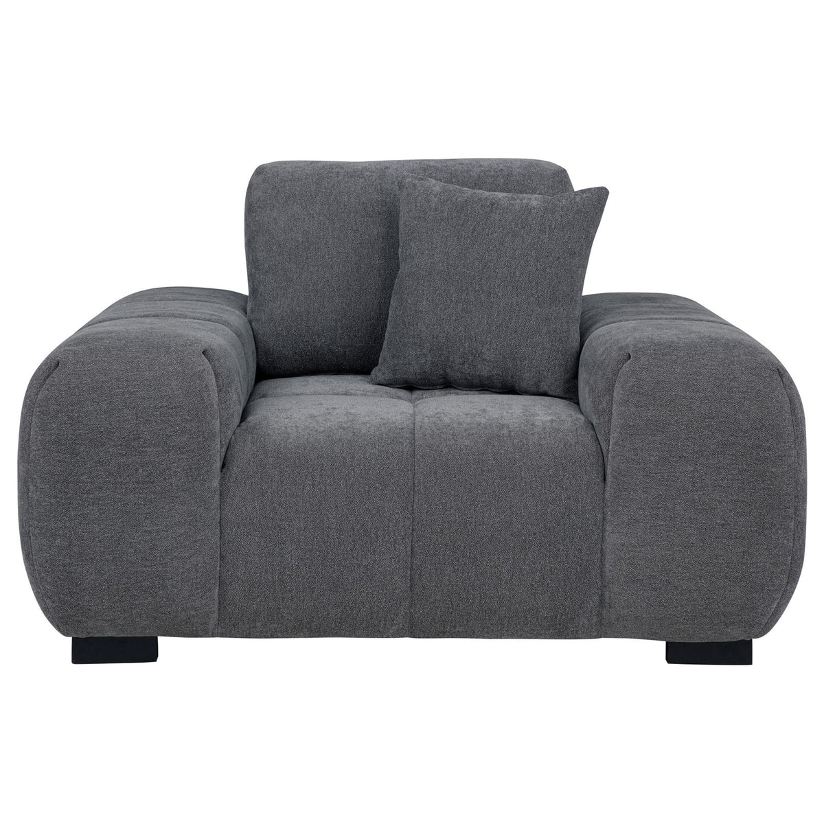 Octavia Tufted Upholstered Accent Chair Charcoal Grey