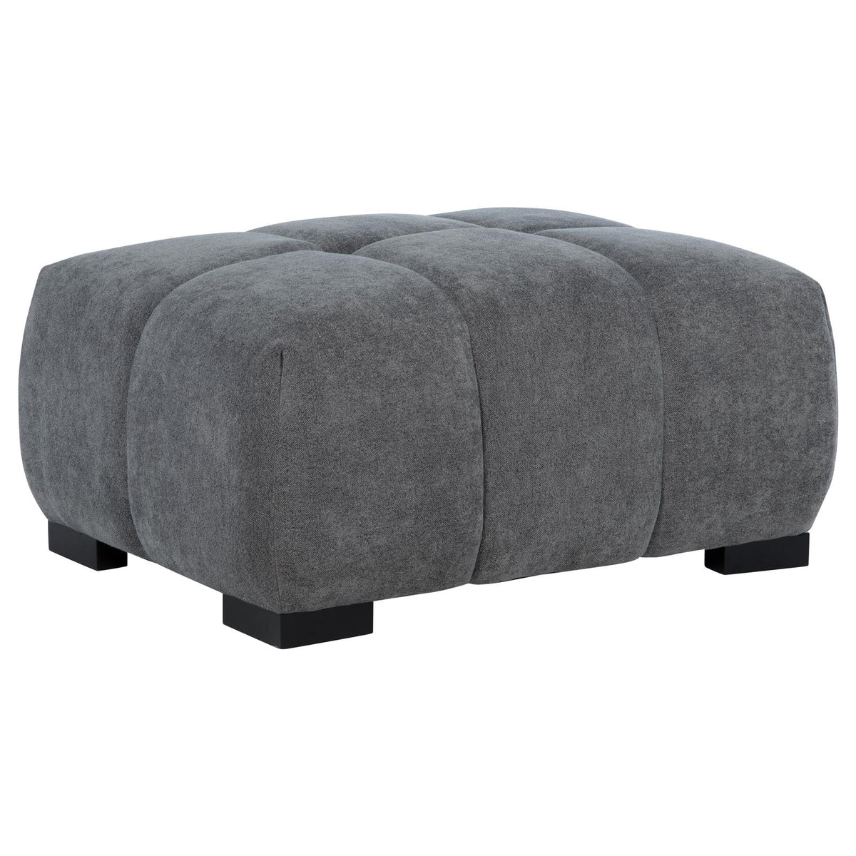 Octavia Tufted Upholstered Rectangular Ottoman Charcoal Grey