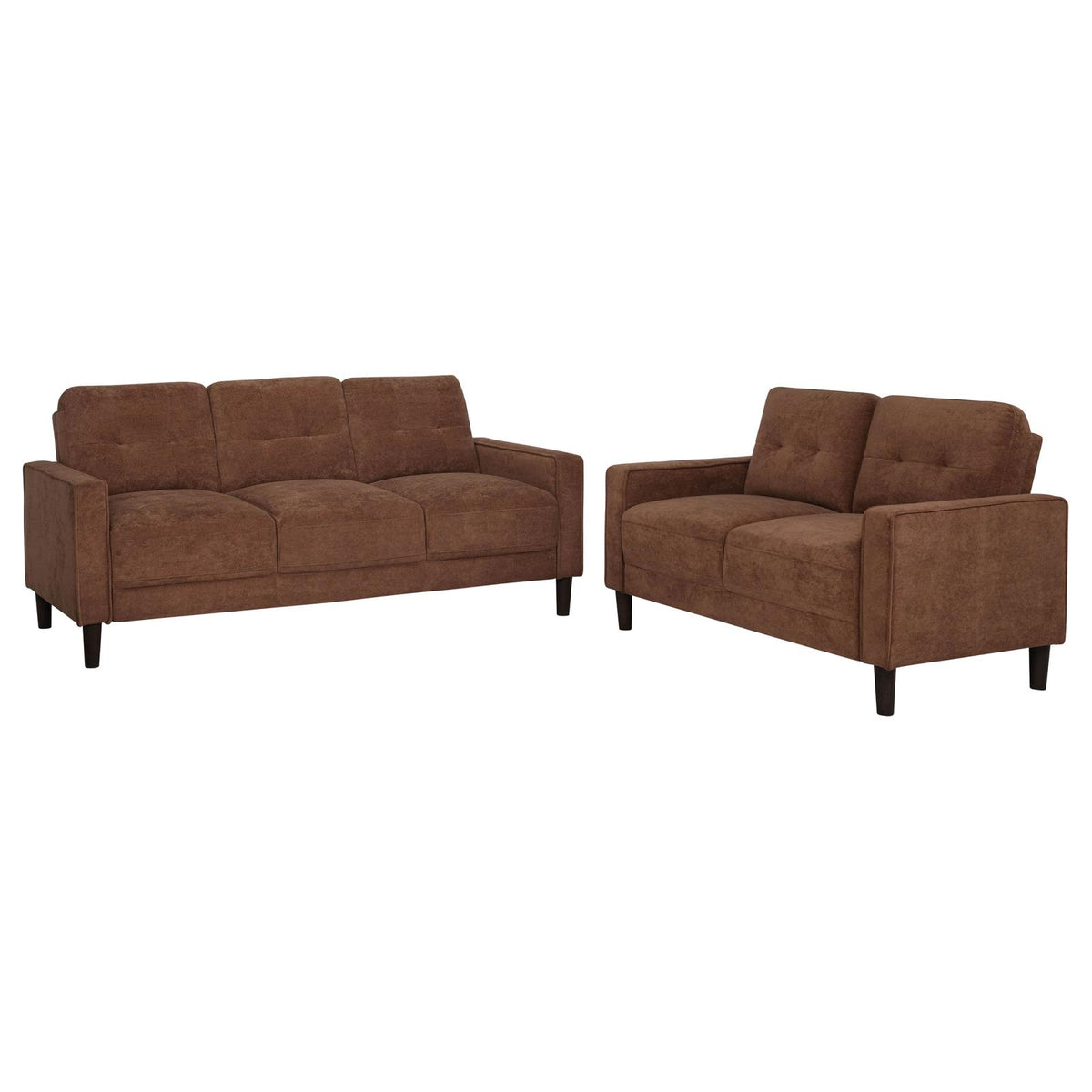Bowen II Fabric Upholstered Track Arm Sofa Set Rust