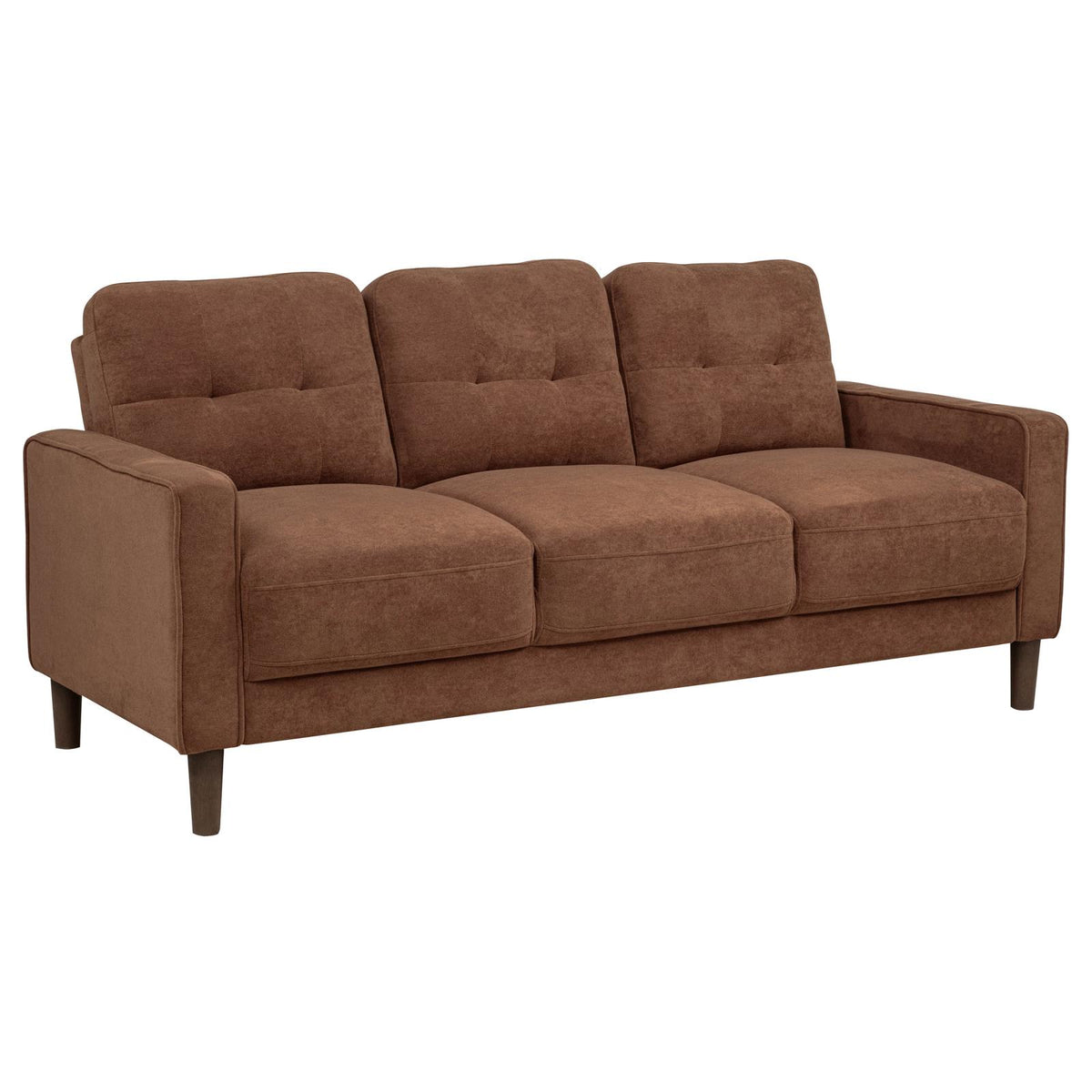 Bowen II Fabric Upholstered Track Arm Sofa Set Rust