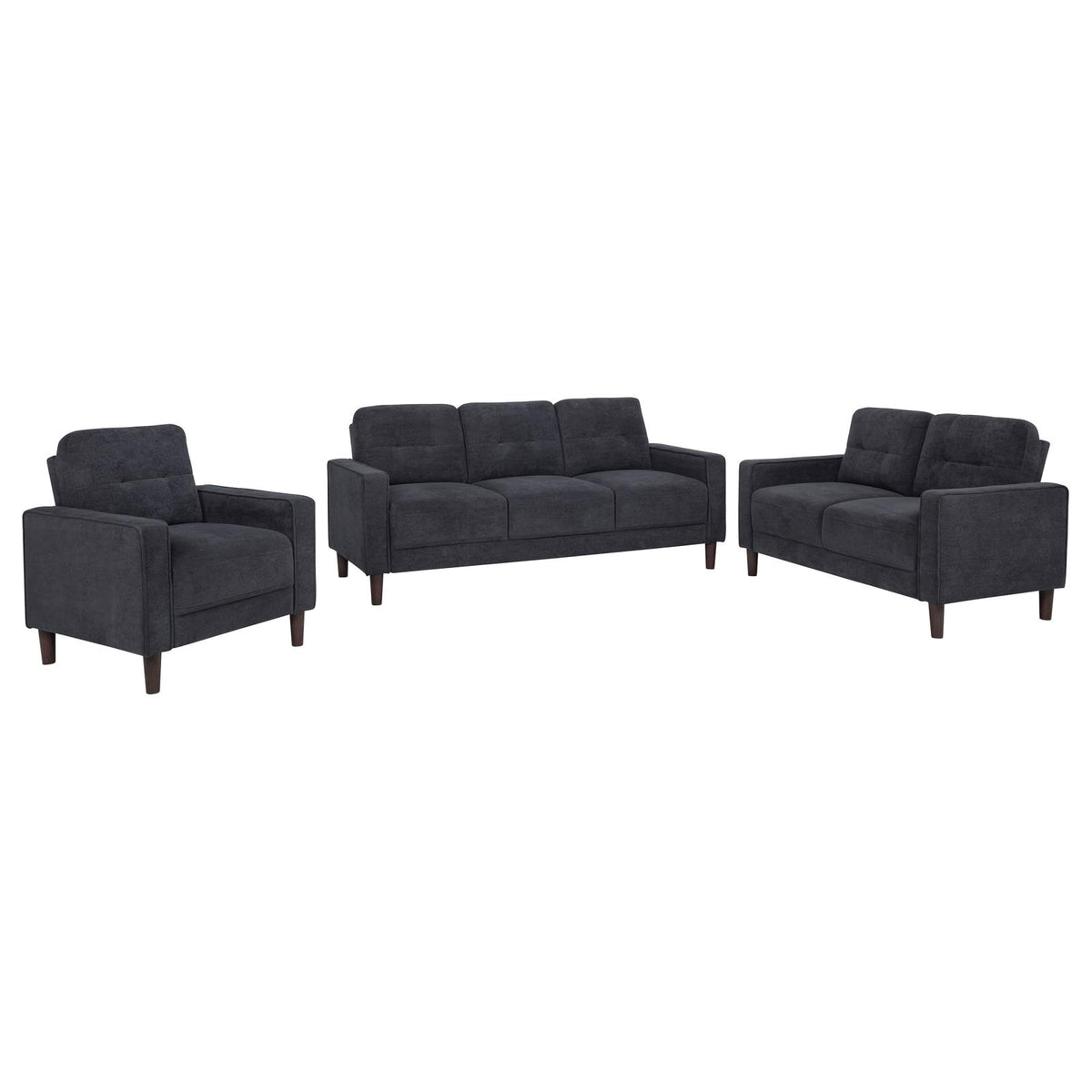 Bowen II Upholstered Track Arm Sofa Set Steel Grey