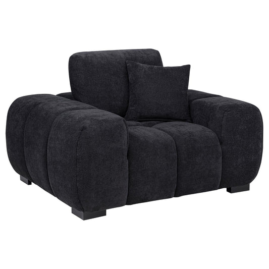 Octavia Tufted Upholstered Accent Chair Black