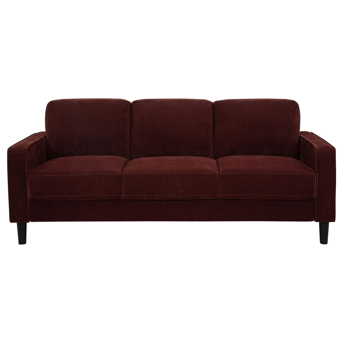 Ruth Fabric Upholstered Track Arm Sofa Rust Red
