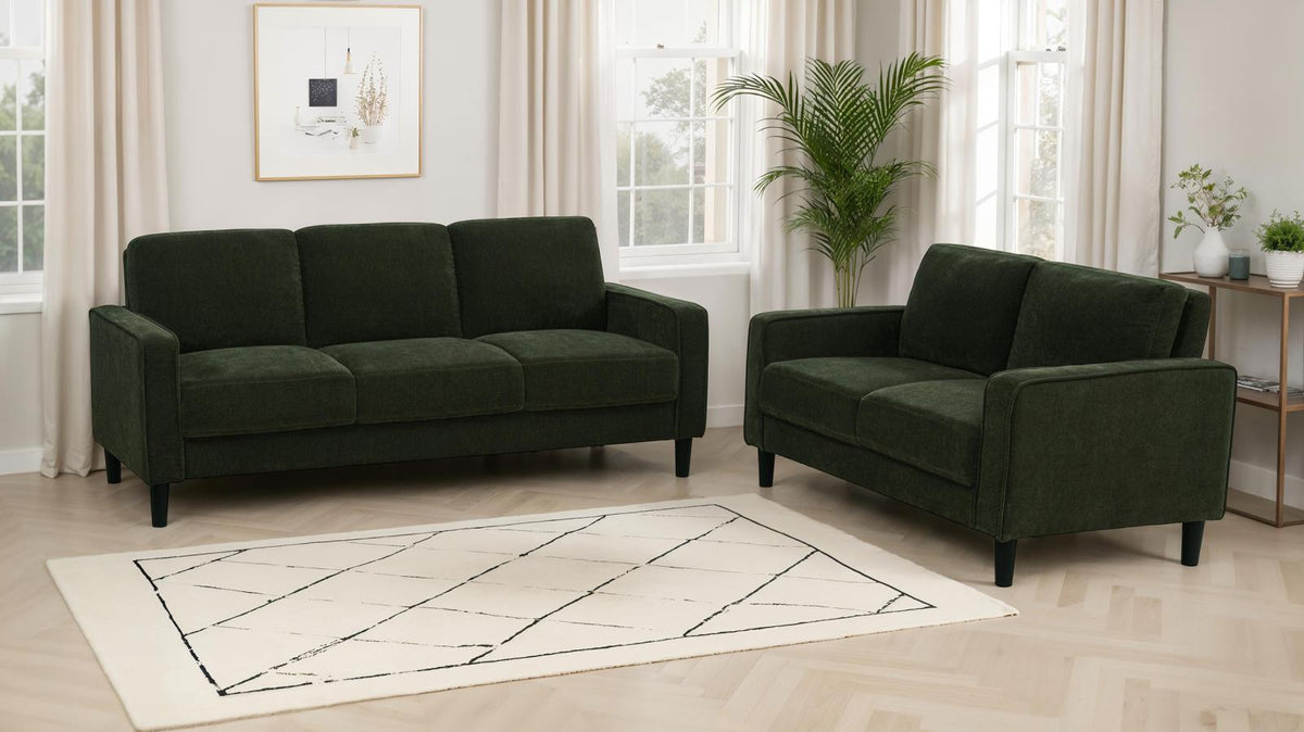 Ruth Fabric Upholstered Track Arm Sofa Matcha Green