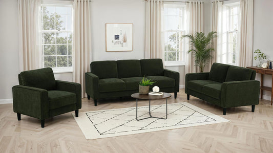 Ruth Fabric Upholstered Track Arm Sofa Matcha Green