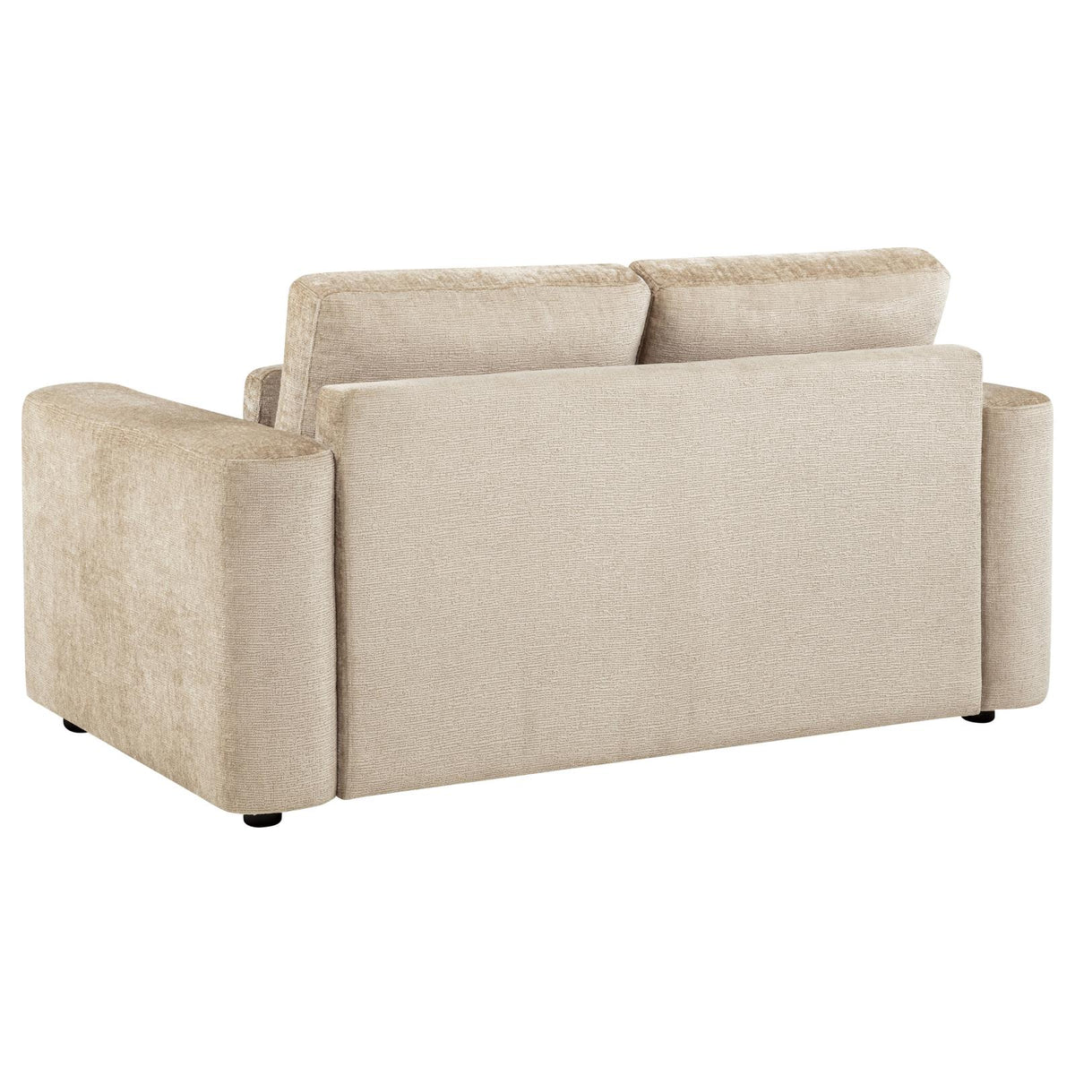 Amador Chenille Upholstered Track Arm Sofa Set Camel