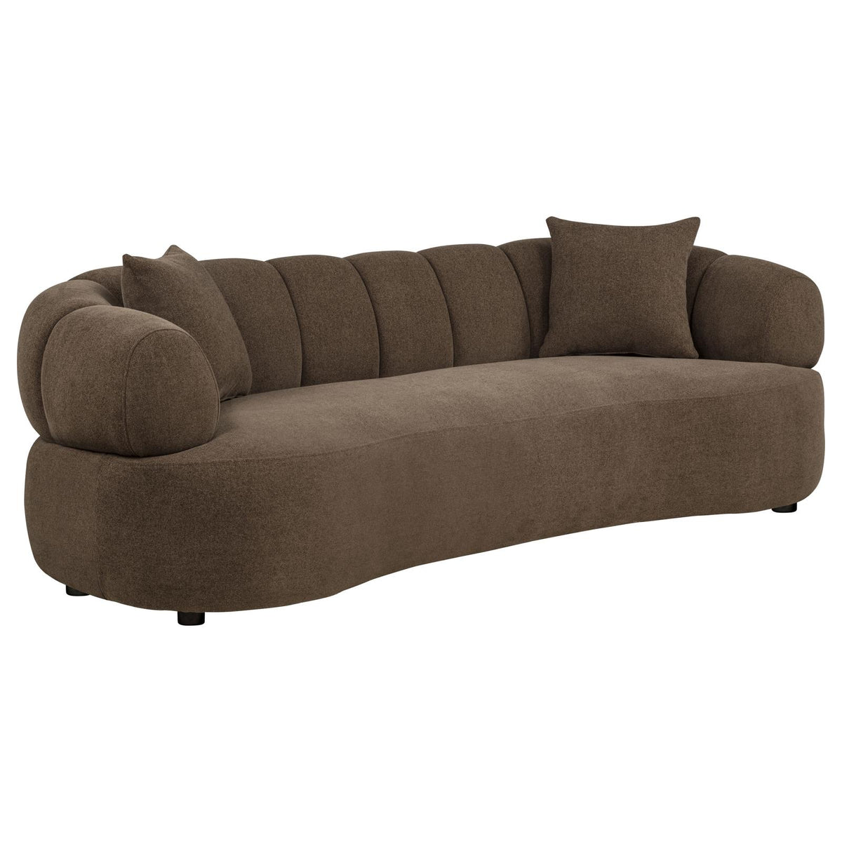 Casarin Fabric 3-Piece Channel-Back Sofa Set Brown