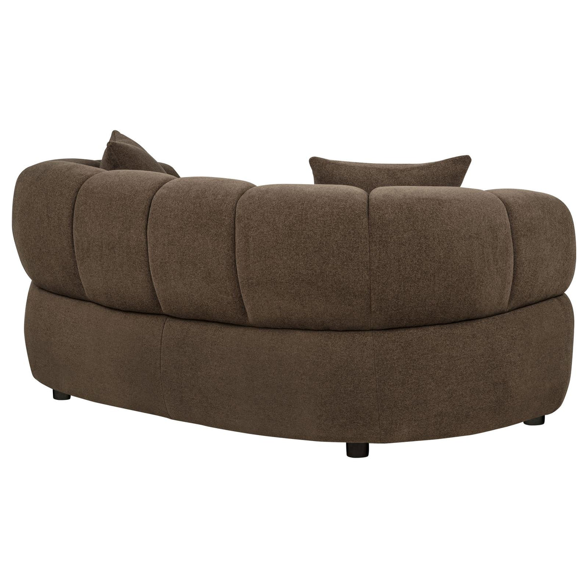 Casarin Fabric Channel-Back Loveseat Brown