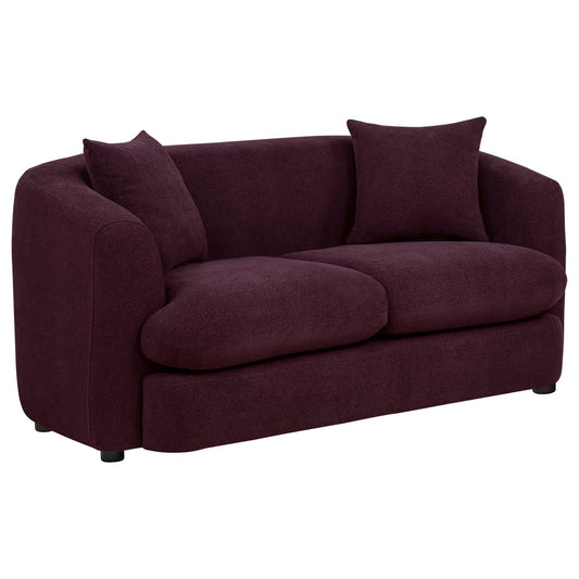 Delroy 2-Seat Stationary Loveseat Aubergine Polyester Upholstery