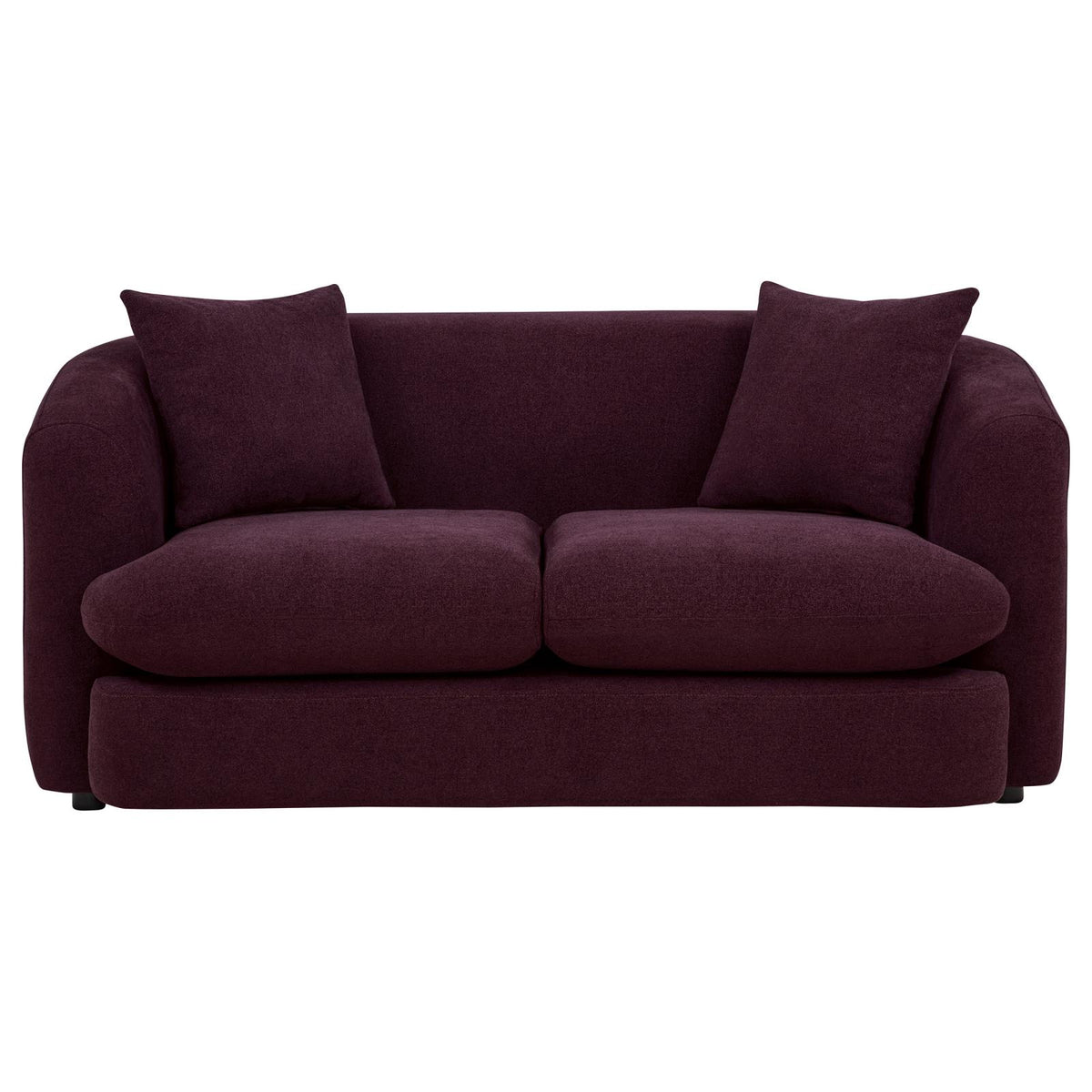 Delroy 2-Seat Stationary Loveseat Aubergine Polyester Upholstery
