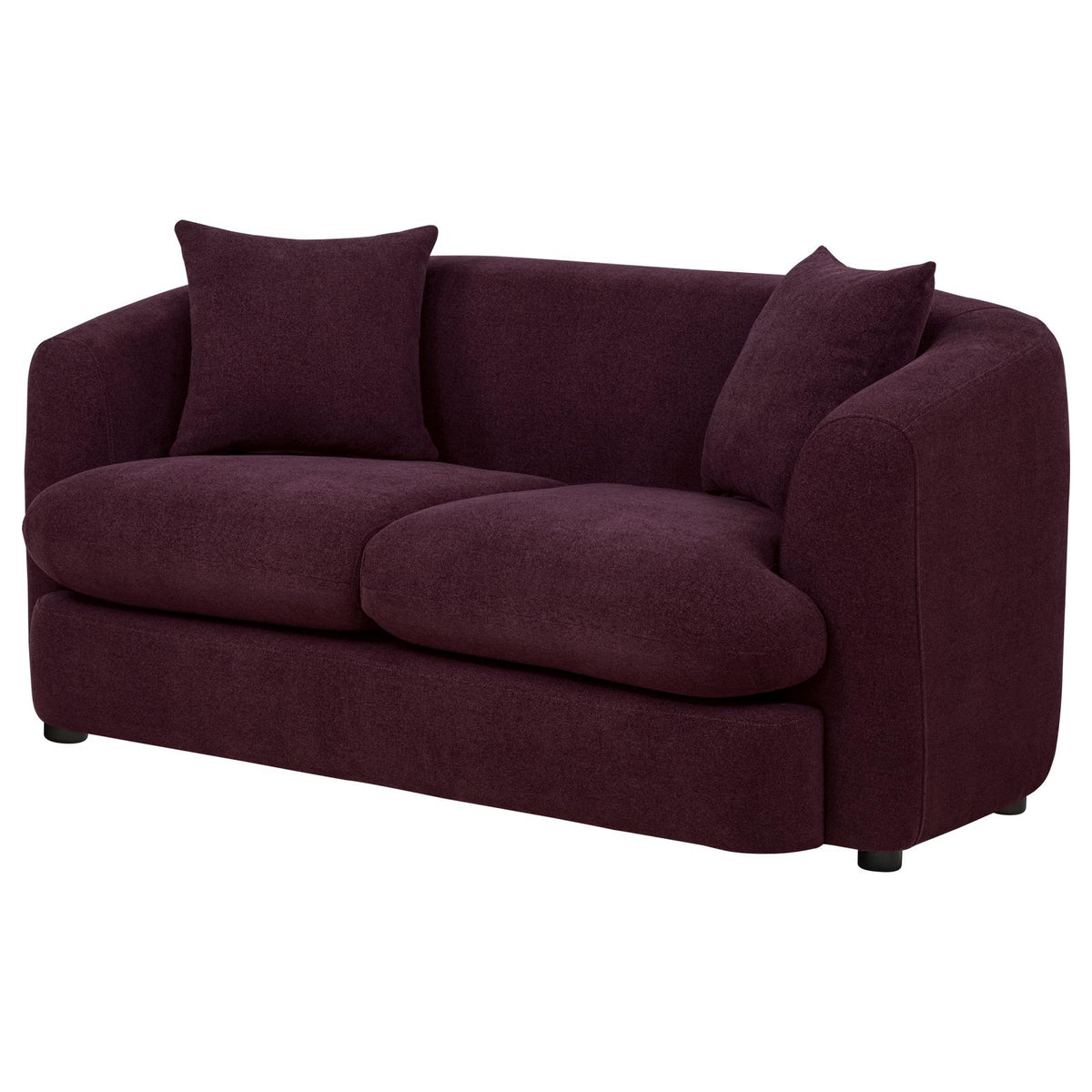 Delroy 2-Seat Stationary Loveseat Aubergine Polyester Upholstery