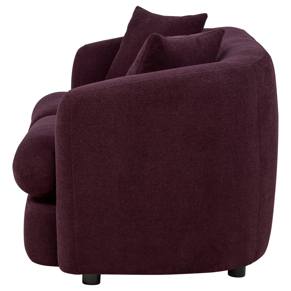 Delroy 2-Seat Stationary Loveseat Aubergine Polyester Upholstery