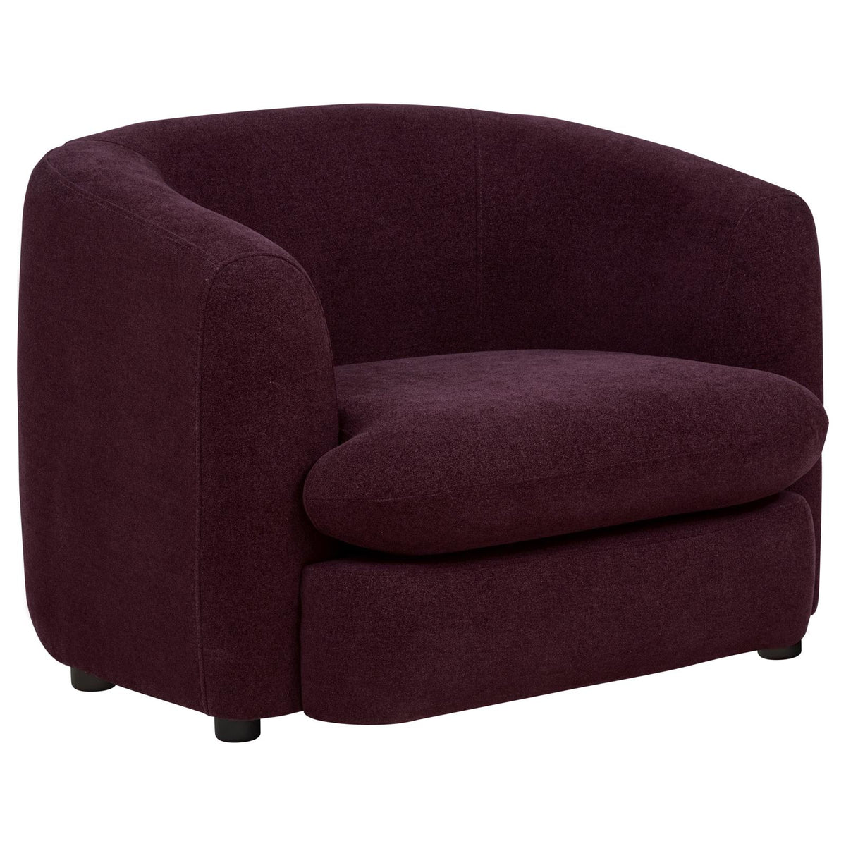 Delroy Stationary Accent Chair Aubergine Polyester Upholstery