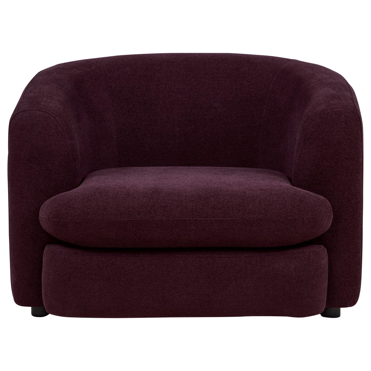 Delroy Stationary Accent Chair Aubergine Polyester Upholstery
