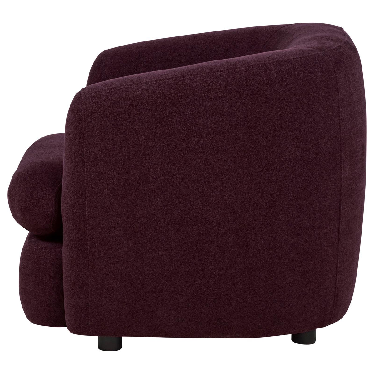 Delroy Stationary Accent Chair Aubergine Polyester Upholstery