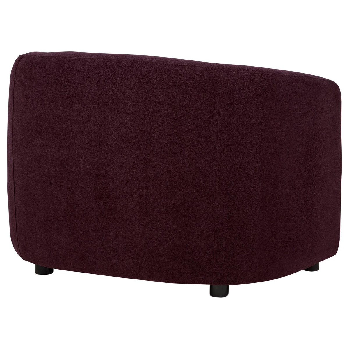 Delroy Stationary Accent Chair Aubergine Polyester Upholstery