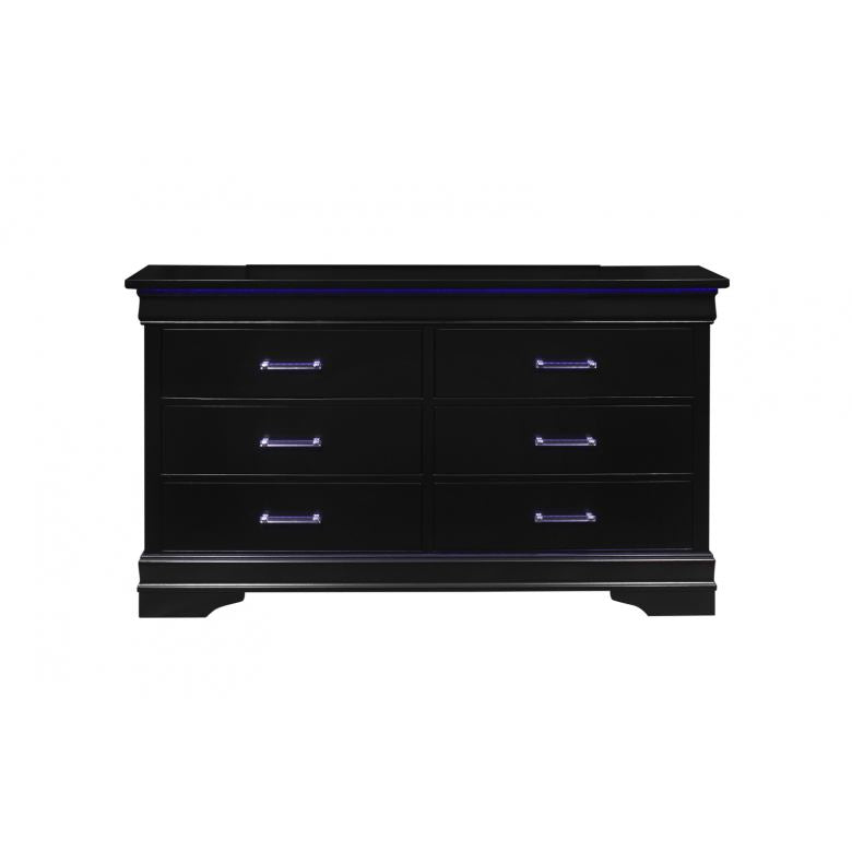 Charlie 5-Piece Bedroom Set — Black with LED Lighting