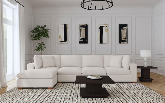 Lakeview 5-piece Upholstered Modular Sectional Sofa Ivory