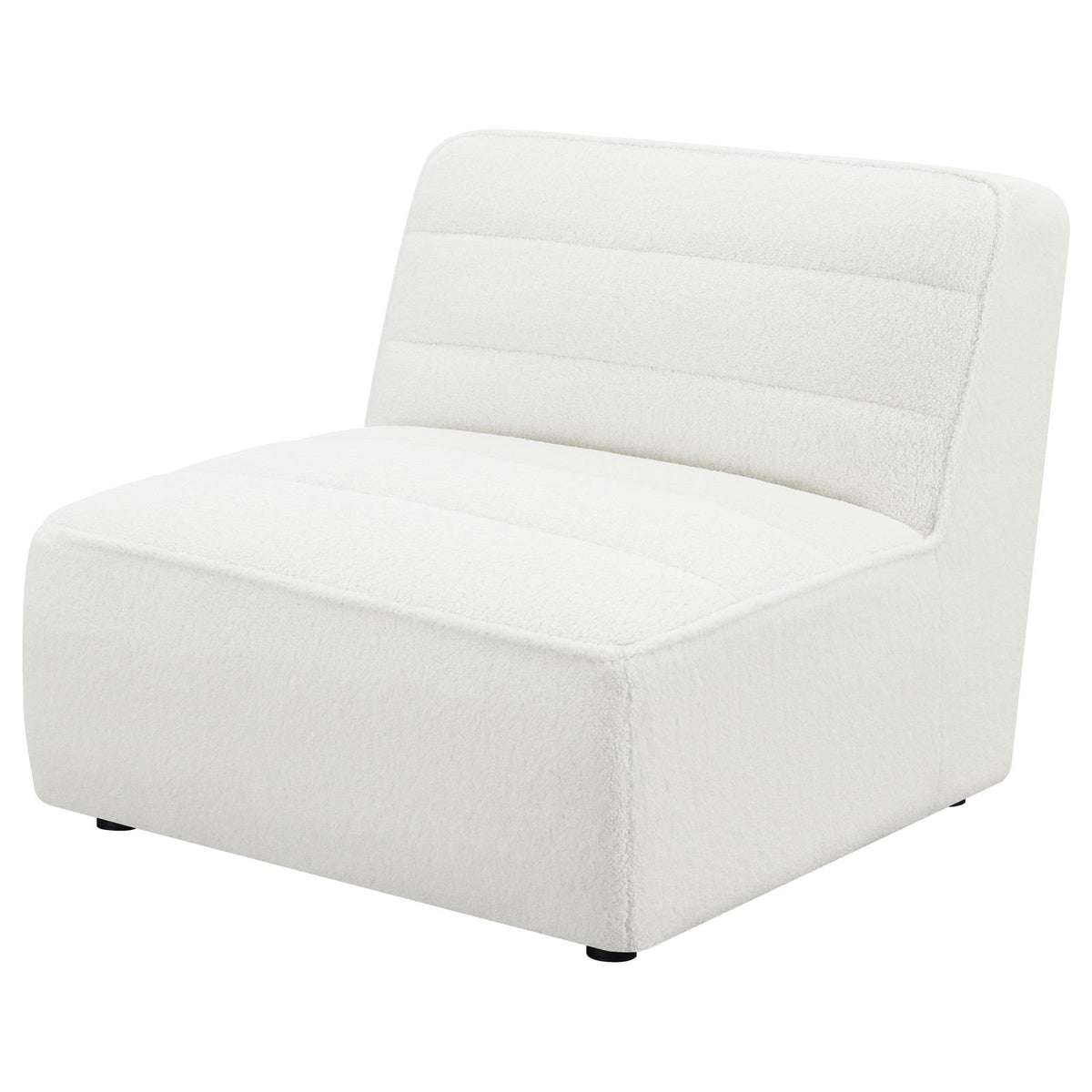 Sunny Upholstered Armless Chair Ivory Sherpa