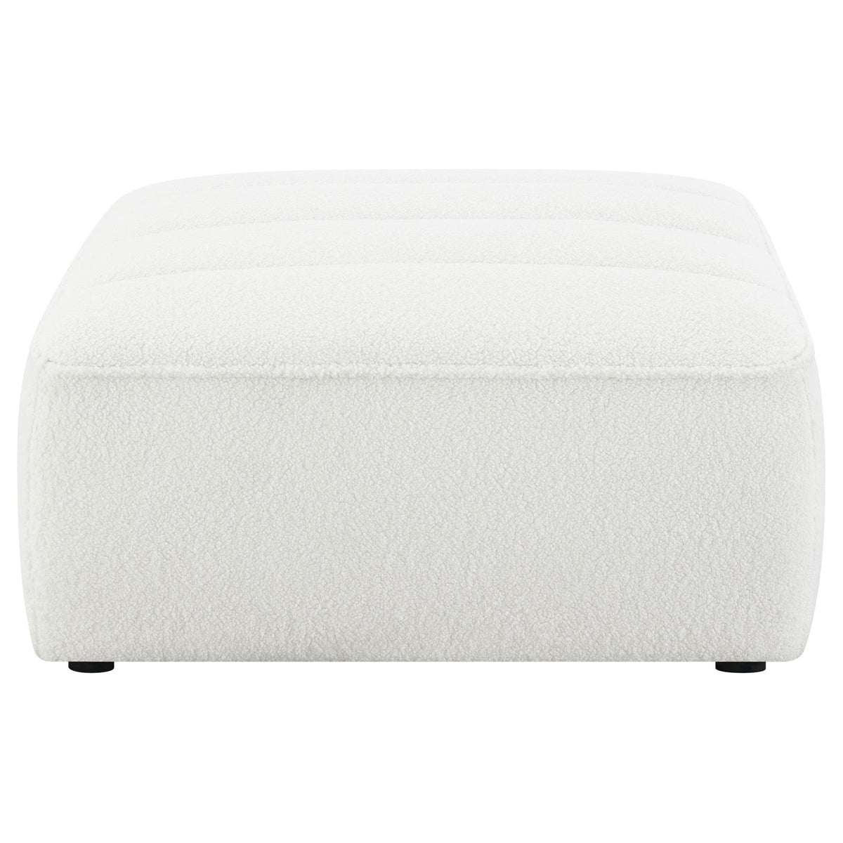 Sunny Square Upholstered Ottoman Ivory Sherpa