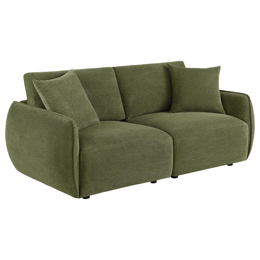 Elysia Fabric Upholstered Modular Lounge Loveseat Green