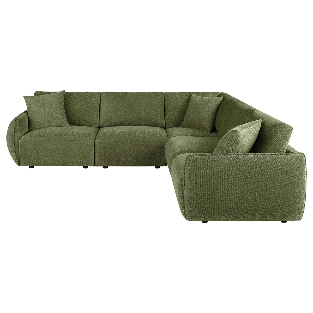Elysia 5-piece Fabric Upholstered Modular Sectional Sofa Green