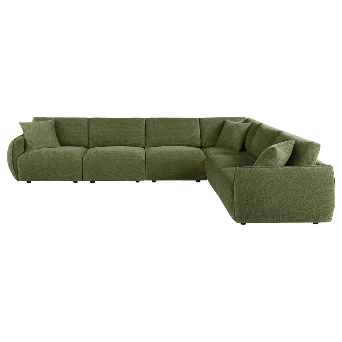 Elysia 6-piece Fabric Upholstered Modular Sectional Sofa Green