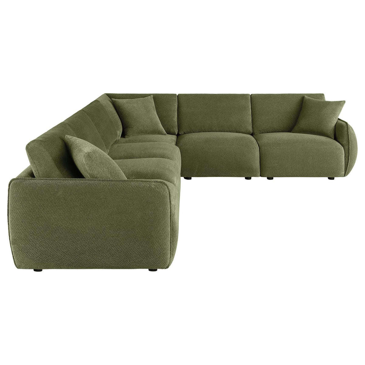 Elysia 6-piece Fabric Upholstered Modular Sectional Sofa Green
