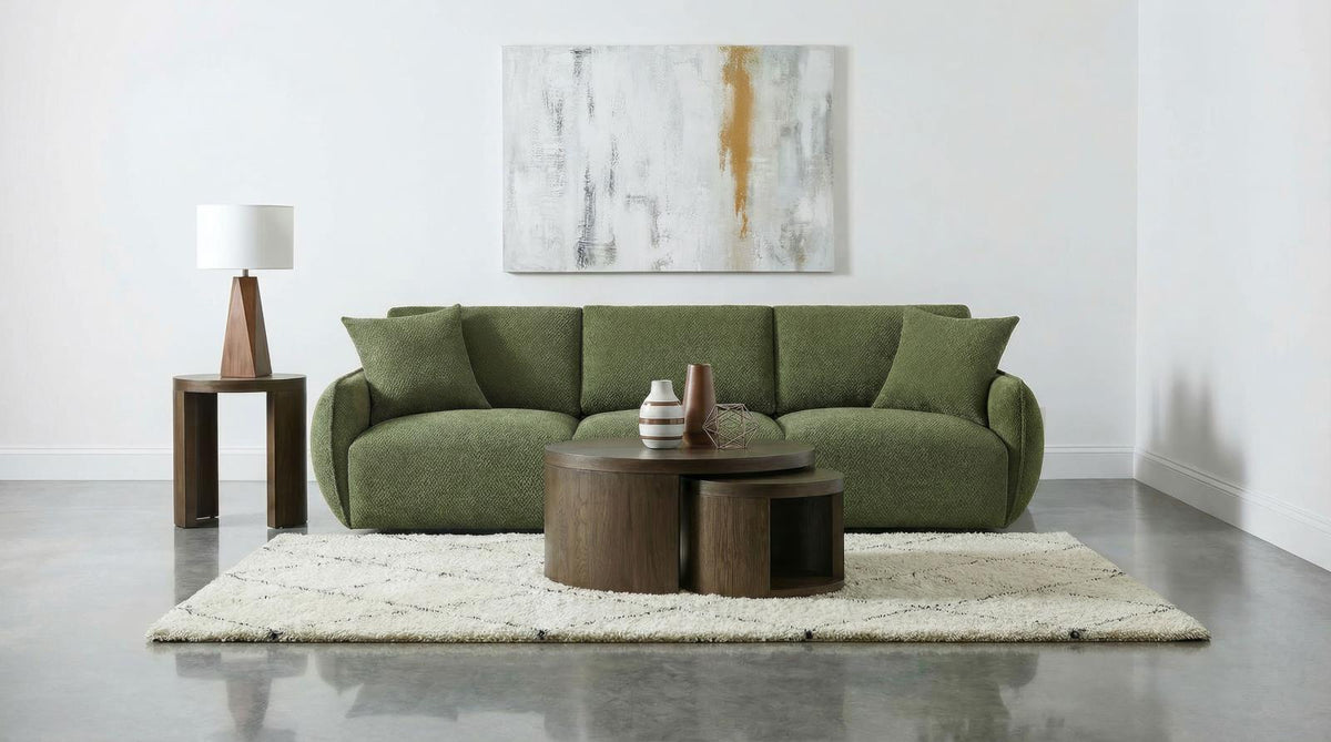 Elysia Fabric Upholstered Modular Lounge Sofa Green