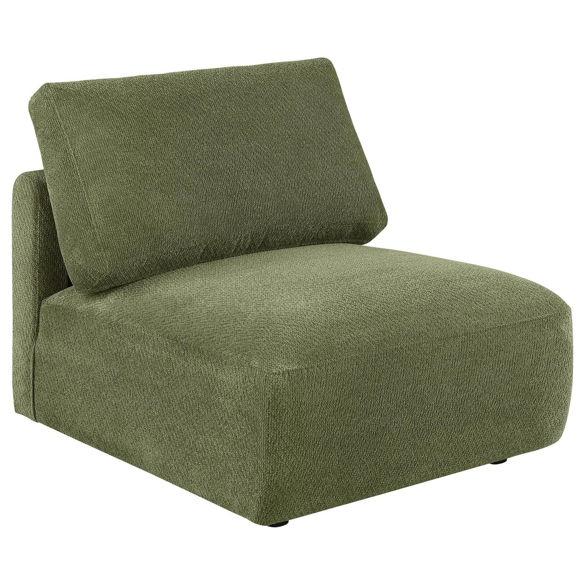Elysia Fabric Upholstered Modular Armless Chair Green